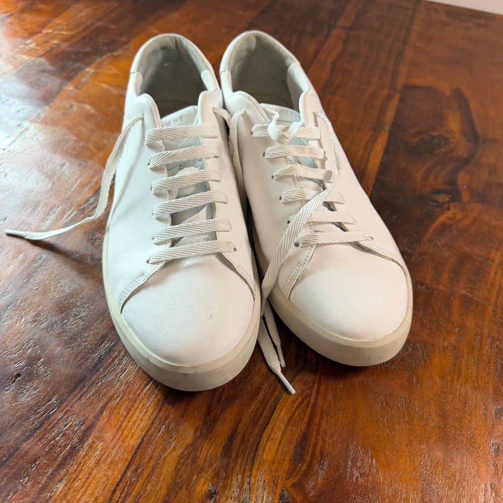 Everlane ReLeather Court Sneaker White Leather Low Top Mens 9.5 Womens 11.5